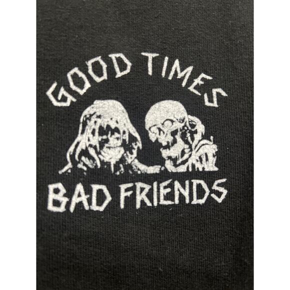 Lurking Class Graphic Print Hoodie Sweatshirt Good Times Bad Friends Men’s Med - Picture 3 of 6